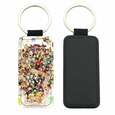 Curved Rectangle Leather Keychain Curved Rectangle Leather Keychain - Custom Banners Now