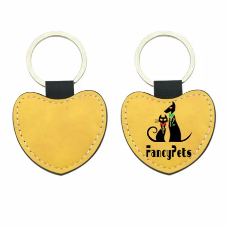 Full-Color Heart Leather Keychain Full-Color Heart Leather Keychain - Custom Banners Now