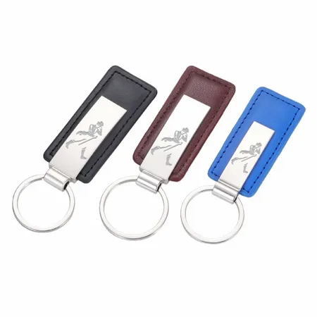 Classic Metal & Leather Keychain Classic Metal & Leather Keychain - Custom Banners Now