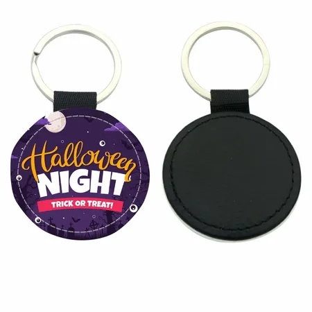 Circle Leather Keychain Circle Leather Keychain - Custom Banners Now