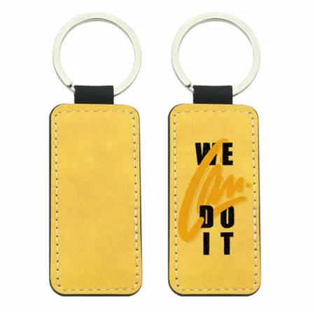 Full-Color Rectangle Leather Keychain Full-Color Rectangle Leather Keychain - Custom Banners Now