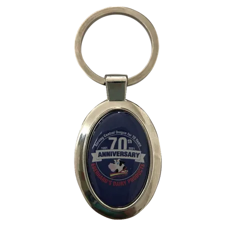 Durable Epoxy Oval Metal Keychain Durable Epoxy Oval Metal Keychain - Custom Banners Now