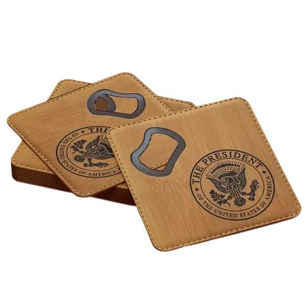 Leather Bottle Opener Coaster - Custom Banners Now