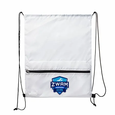 Zip Pocket Drawstring Bag Zip Pocket Drawstring Bag - Custom Banners Now