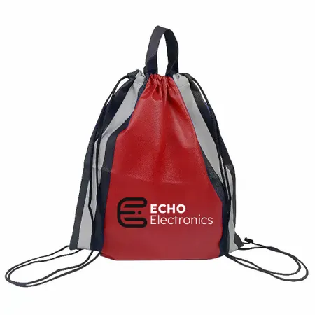 Reflective Side-Strip Drawstring Bag Reflective Side-Strip Drawstring Bag - Custom Banners Now