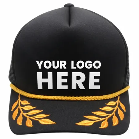 Pitbull Cambridge PB306 5 Panel Sponge Trucker Hat Bay Gold Leaf Foam Cap - Custom Banners Now