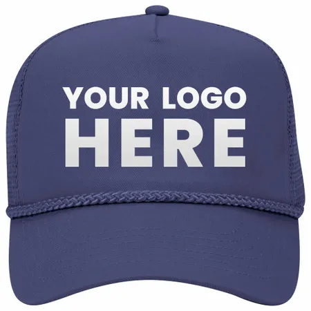 Otto 5 Panel Mid Pro Mesh Back Trucker Hat, Cotton Blend Twill Rope Cap - 39-071 - Custom Banners Now