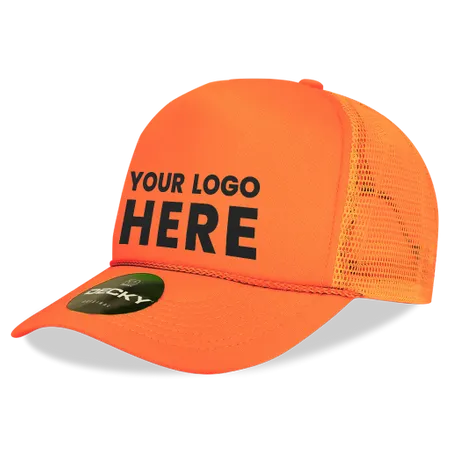 Decky 221 Neon Foam Trucker Cap, 5-Panel Mesh Back Hat - Custom Banners Now