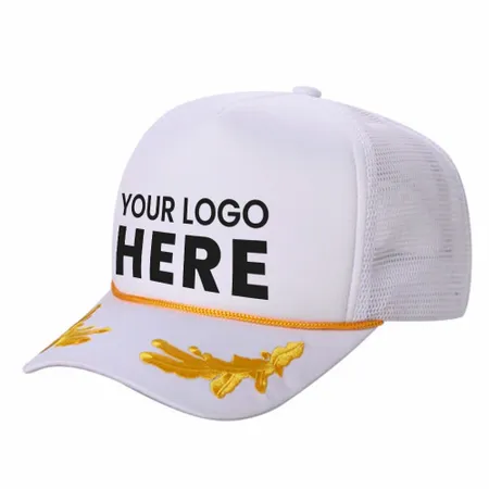 Unbranded Captain Military Foam Trucker Hat with Gold Leaf Unbranded Captain Military Foam Trucker Hat with Gold Leaf - Custom Banners Now