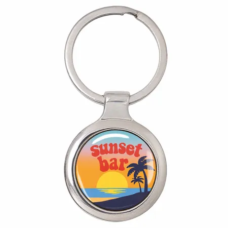 Fashionable Round Metal Keychain - Custom Banners Now
