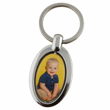 Spinning Oval Metal Keychain - Custom Banners Now