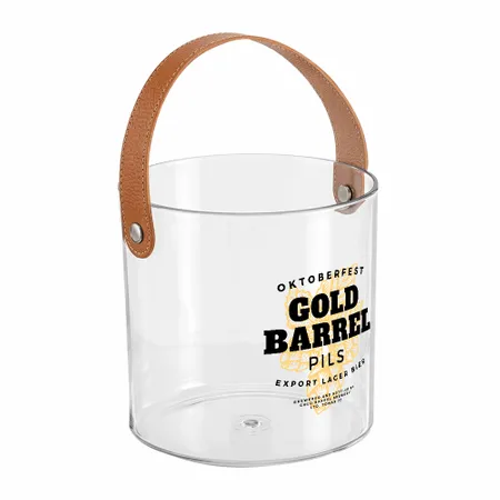 Leather-Strap Clear Drink Buckets - Custom Banners Now
