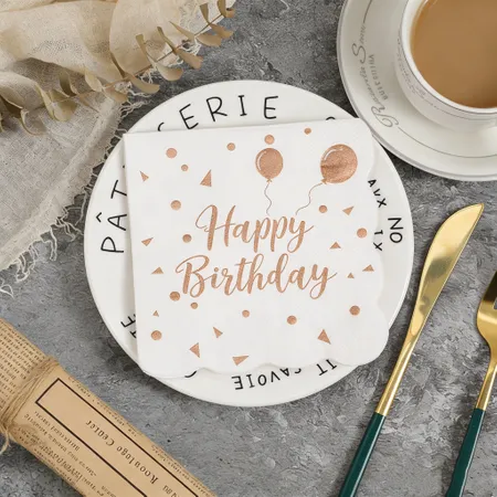 Scallop Foil Stamped Napkins - Custom Banners Now