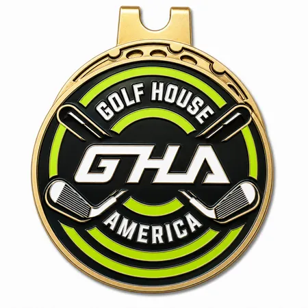 Soft Enamel Golf Ball Marker with Hat Clips - Custom Banners Now