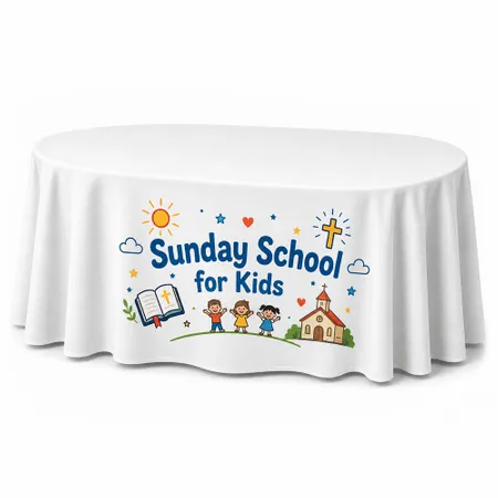 Custom Oval Table Covers - Custom Banners Now
