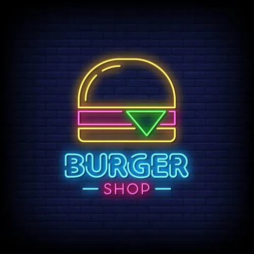 Burger Shop Neon Sign - Custom Banners Now
