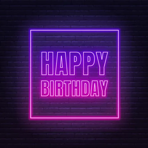 Happy Birthday Framed Neon Sign - Custom Banners Now