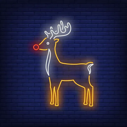 Cute Reindeer Neon Sign - Custom Banners Now