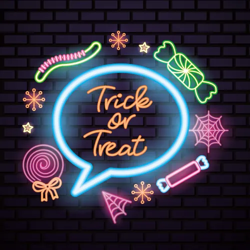 Cutie Trick Or Treat Neon Sign - Custom Banners Now