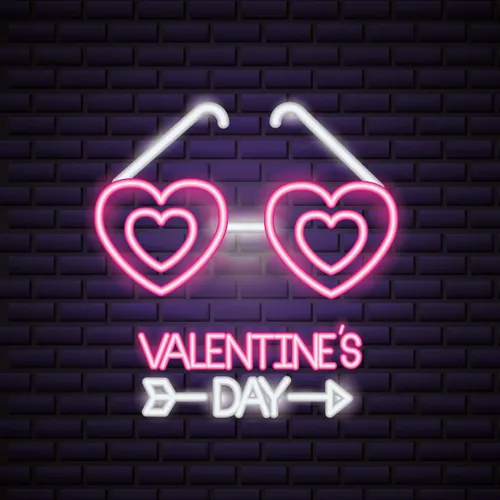 Valentines Day With Heart Sunglasses - Custom Banners Now