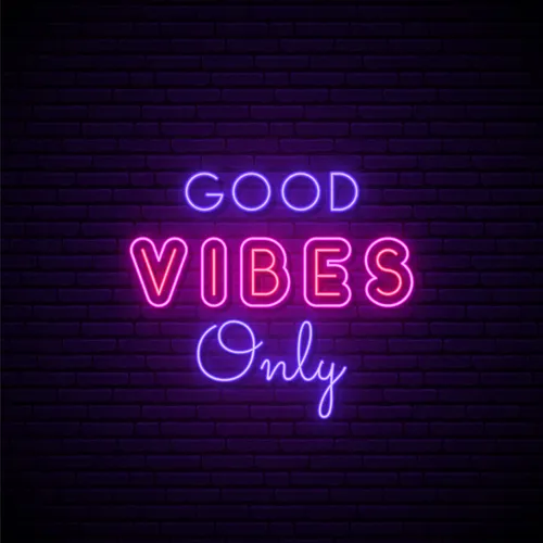 Pink & Purple Good Vibes Only Neon Sign - Custom Banners Now