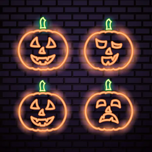 Orange Pumpkin Neon Sign - Custom Banners Now