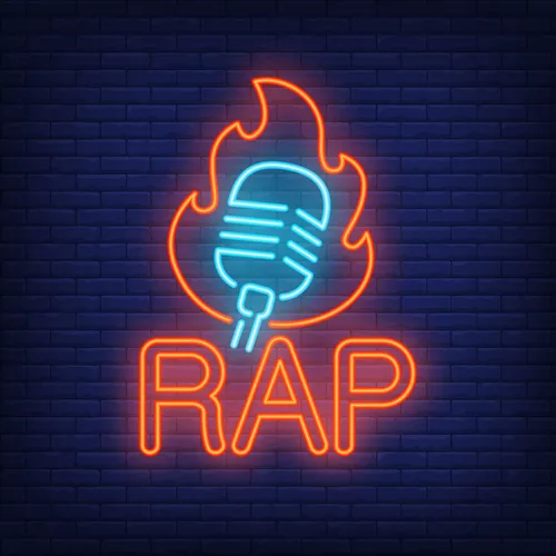 Rap Microphone Flame Neon Sign - Custom Banners Now