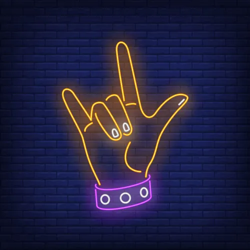 Rock Gesture Neon Sign - Custom Banners Now