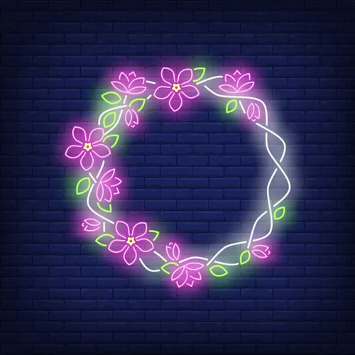Floral Round Frame Neon Sign - Custom Banners Now