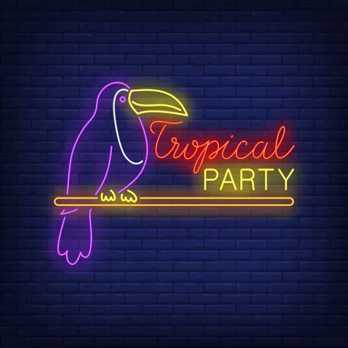 Tropical Party Neon Sign - Custom Banners Now