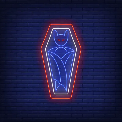 Vampire Coffin Neon Sign - Custom Banners Now