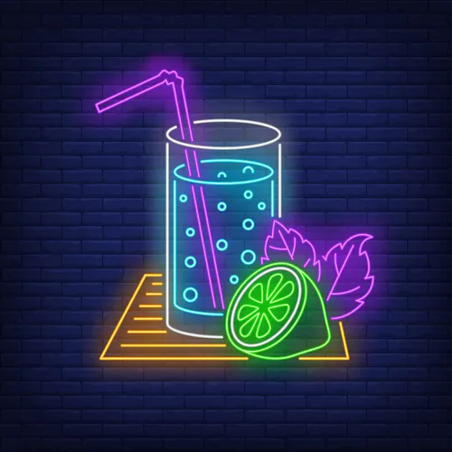 Lemonade Glass Neon Sign - Custom Banners Now