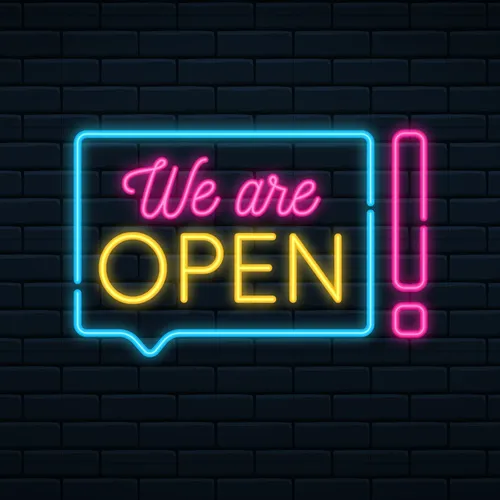 We Are Open Neon Sign - Custom Banners Now