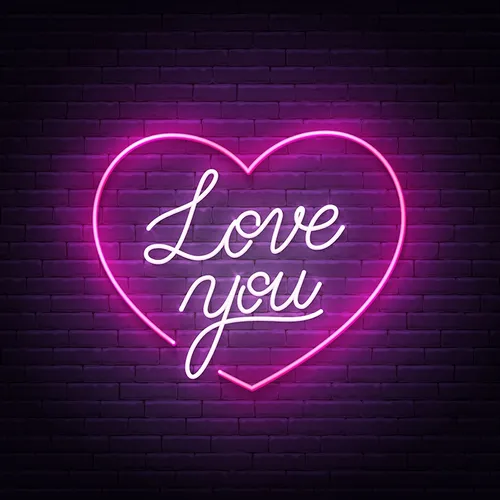 Pink Love You Neon Sign - Custom Banners Now
