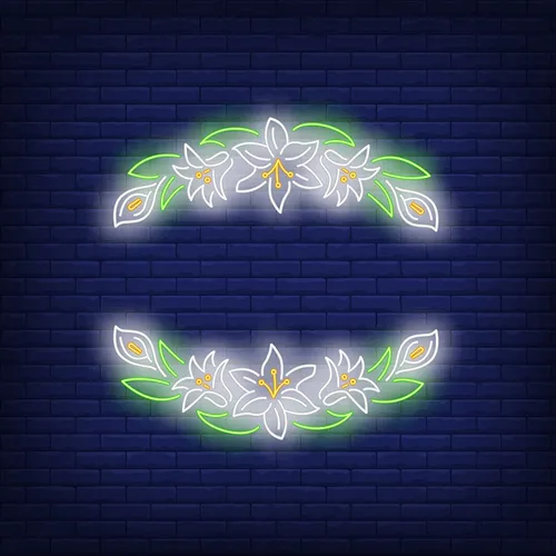 White Flower Neon Sign - Custom Banners Now