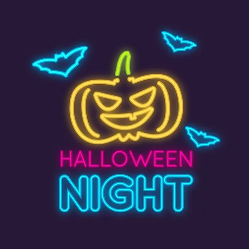 Pumpkin Halloween Night Neon Sign - Custom Banners Now