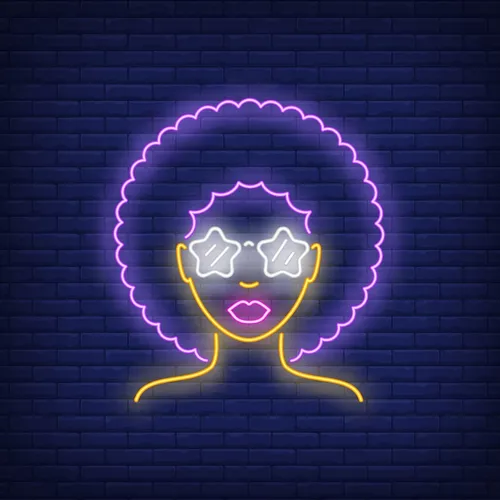 Afro Retro Girl Neon Sign - Custom Banners Now