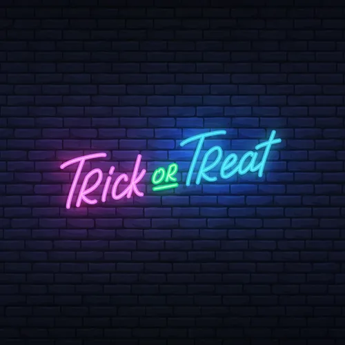 Trick or Treat Lettering Neon Sign - Custom Banners Now