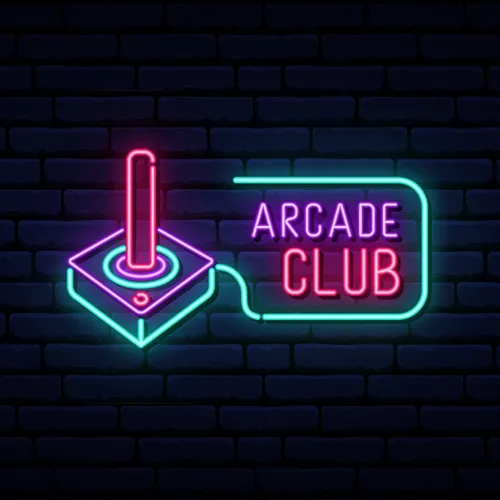 Retro Joystick Arcade Club Neon Sign - Custom Banners Now