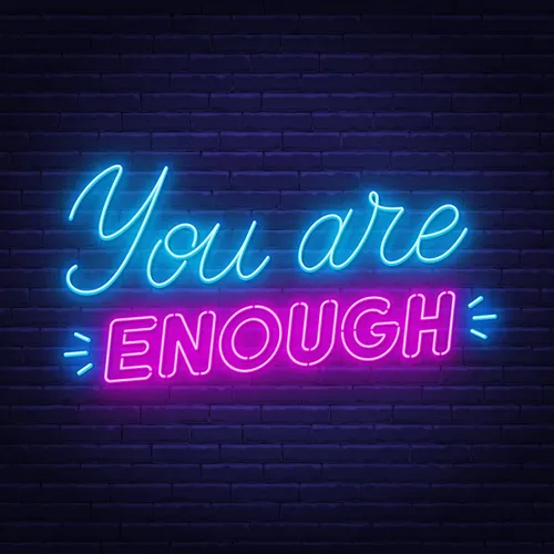 You Are Enough Neon Sign - Custom Banners Now