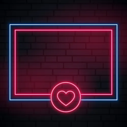 Love Heart Neon Glowing Frame Neon Sign - Custom Banners Now