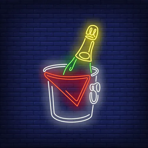 Wine in Ice Bucket Neon Sign - Custom Banners Now