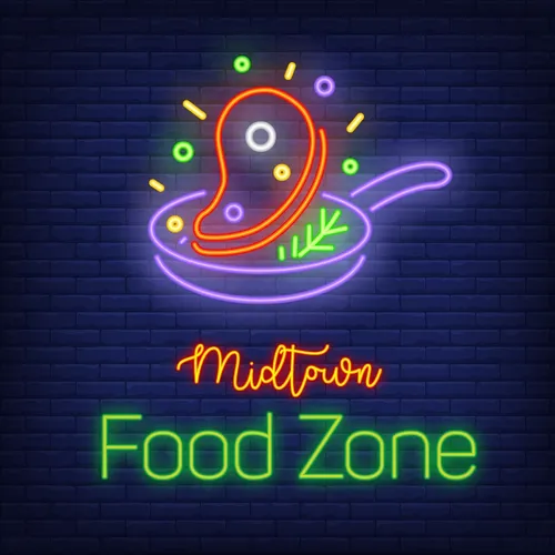 Midtown Food Zone Neon Sign - Custom Banners Now