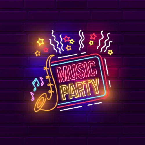 Music Party Neon Sign - Custom Banners Now