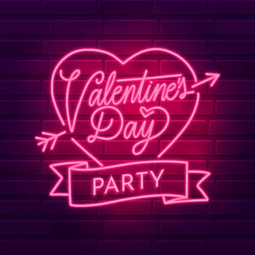 Valentines Day Party Neon Sign - Custom Banners Now