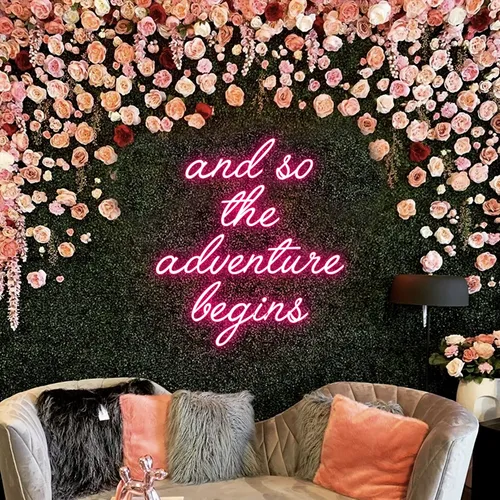 And So The Adventure Begins Neon Sign - Custom Banners Now