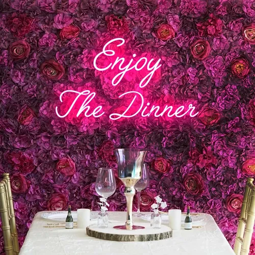 Enjoy The Dinner Neon Sign - Custom Banners Now
