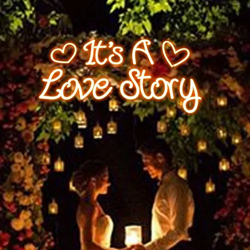 It's A Love Story Neon Sign - Custom Banners Now