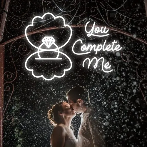 You Complete Me Neon Sign - Custom Banners Now
