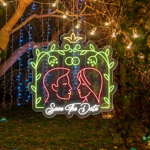 Save The Date Neon Sign - Custom Banners Now